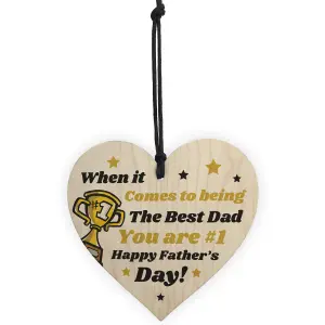 Fathers Day Gifts For Dad Daddy Father Wood Heart Thank You Daughter Son Gift