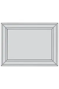 MirrorOutlet Langley All Glass Modern Bevelled Wall Mirror 144 x 115.5 CM