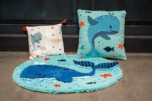 CUSHION WHALES FUN - Cross Stitch Kit: Cushion: Whales Fun - Vervaco