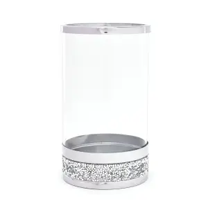 Hestia Candle Holder Glass with Diamante Base