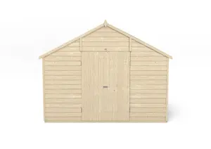 Forest Garden Overlap 20x10 ft Apex Wooden 2 door Shed with floor & 8 windows - Assembly service included