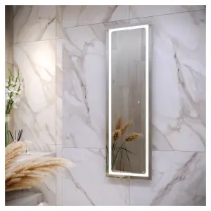 RAK Aquarius 420x1400mm Silvery White Square with Touch Sensor Illuminated Mirror IP44