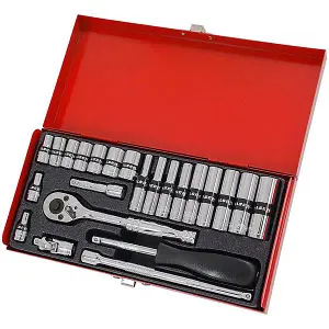 1/4" Dr, standard and deep socket set, 24pc, metal case (Neilsen CT1387)