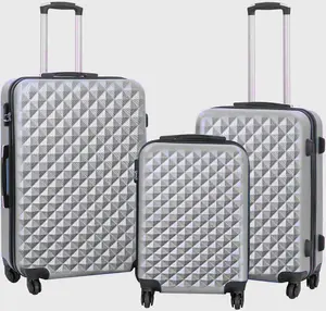 TOV Hard Case Luggage Shell PC+ABS Cabin Suitcase 4 Wheel Travel Bag Lightweight - Silver