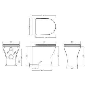 Dezine Alto Back To Wall Toilet with Soft Close Seat