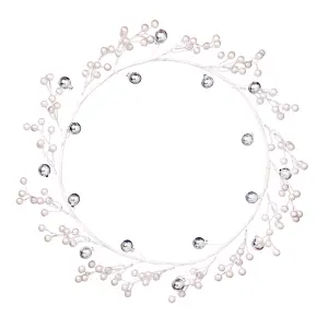 45cm White Pearl Christmas wreath