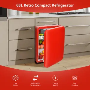 Costway 68L Compact Refrigerator Auto Defrost Reversible Door Mini Fridge Dorm Office