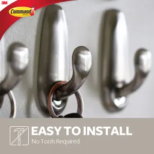 3M Command Forever classic Nickel effect Metal Medium Hook (H)83mm (W)96mm