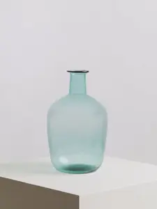 Interiors by Premier Blue Glass Vase, Minimalist Medium Flower Vase, Decorative Glass Vase in Ombre Finish, Flower Vase for Home