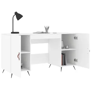 Berkfield Desk White 140x50x75 cm Engineered Wood