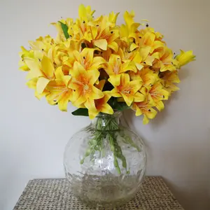 60cm Artificial Lily Stem Yellow