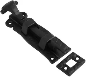 Door Bolt Scroll Black Necked - 100mm