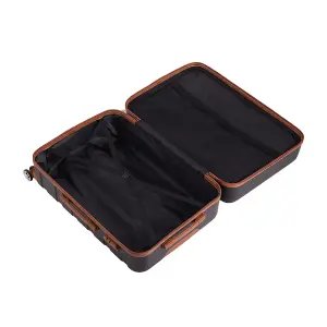 4PCS Lockable ABS Travel Suitcase Set in Black and Brown