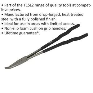 400mm Extra-Long 45 Degree Needle Nose Pliers with 70mm Jaw for Precision Work