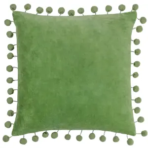 furn. Dora Velvet Pom Pom Feather Rich Cushion