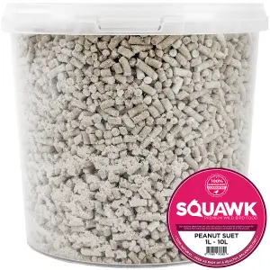 10L SQUAWK Peanut Suet Pellets - Premium All Season Garden Bird Feed Wild Birds Food