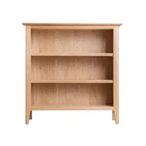 Home Source Natland Small Wide Oak 3 Shelf  Bookcase