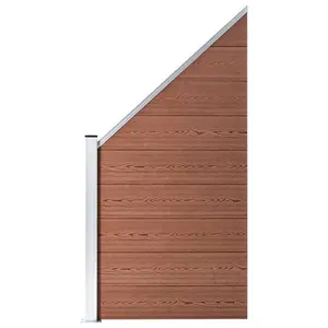 Fence Panel WPC 95x(105-180) cm Brown