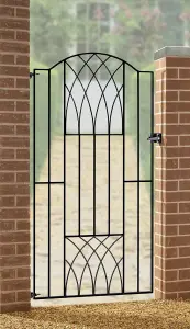 ABBI Metal Tall Bow Top Garden Gate 880mm GAP x 1798mm High VETB