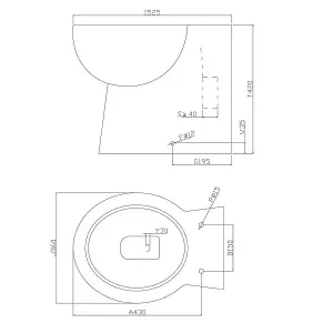 Ceramic  Rimless Bathroom Toilet Pan Back To Wall