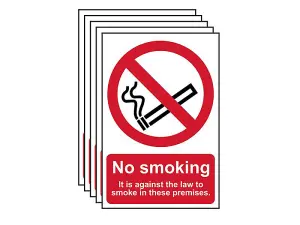 Durable No Smoking Sign - PVC 200 x 300mm for Safety Compliance