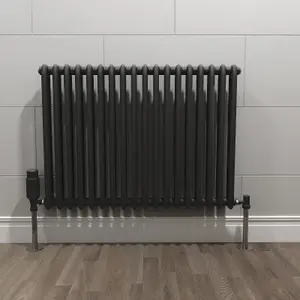 Nes Home 828 X 600 mm Matte Black Double Traditional Radiator