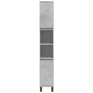 Berkfield Bathroom Cabinet Concrete Grey 30x30x190 cm Engineered Wood