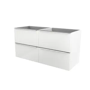 GoodHome Imandra White Wall-mounted Vanity unit & basin set - Includes Nira basin (W)1204mm