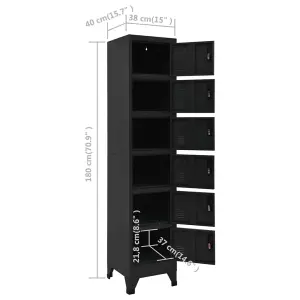 Berkfield Locker Cabinet Black 38x40x180 cm Steel