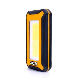 JCB Palm 1000lm Lightweight 140g LED Worklight, 3 Settings, 11.5hr Runtime, Powerbank, Magnets and Hook, USB-C - JCB-WL-PALM