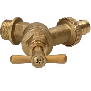 1/2" Brass Hose Union Tap with Double Check Valve Back-flow Prevention Outdoor