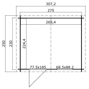 Lasita Osland Nina 230 Log Cabin - 2.75m x 2.3m - 28mm Summer House