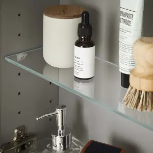 GoodHome Imandra Clear Wall-mounted Bathroom Shelf (D)11cm (L)55.8cm