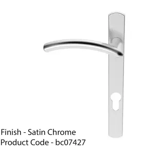 Multi-Point Locking Door Handle EURO PROFILE Slim Arched Satin Chrome LEFT HAND