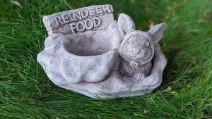 Stone Cast Christmas 'Reindeer Food' Pot/Bowl Garden Ornament