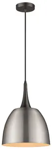 Luminosa Spring Dome Ceiling Pendant Satin Nickel, E27