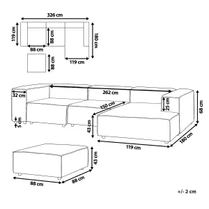 Corner Sofa with Ottoman APRICA Beige Fabric Left Hand