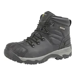 Grafters Mens Buffalo Leather Hiker Type Safety Boots Black (14 UK)