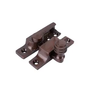 Sash Heritage Straight Arm Fastener with Knurled Knob Narrow (Non Locking) - Bronze