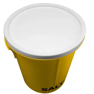 25L Yellow Grit Salt Bin 43cm with Lid for De-Icing Salt or Grit for Driveway, Path and Patio