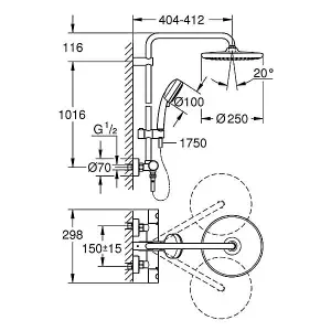 Tempesta Cosmopolitan System 250 Shower system  26670000