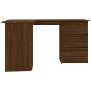 Berkfield Corner Desk Brown Oak 145x100x76 cm Engineered Wood