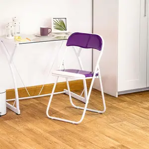 Harbour Housewares - Coloured Padded Folding Chairs - Purple - Pack of 2