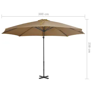 Berkfield Cantilever Umbrella with Aluminium Pole Taupe 300 cm