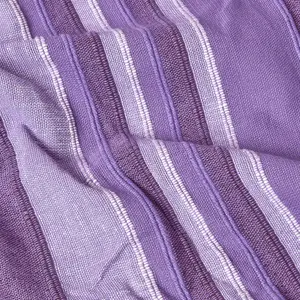 Homescapes Cotton Morocco Striped Mauve Throw, 225 x 255 cm