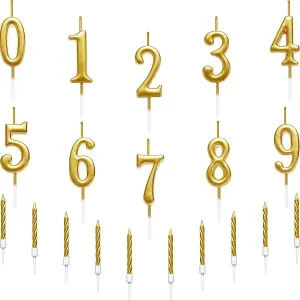 Shatchi Gold 0 Number Candle Birthday Anniversary Party Cake Decorations Topper