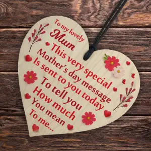 Red Ocean Lovely Mum Mothers Day Plaque Gift For Mum  Mothers Day Gift From Daughter Son  Mum Keepsake Gifts