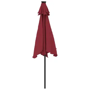 Berkfield Garden Parasol with Steel Pole Bordeaux Red 225x225x212 cm