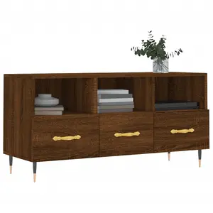 Berkfield TV Cabinet Brown Oak 102x36x50 cm Engineered Wood