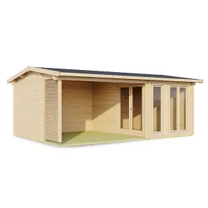 Lasita Scothern Summer House - 5.9m x 3.7m - Log Cabin with Veranda Double Glazed